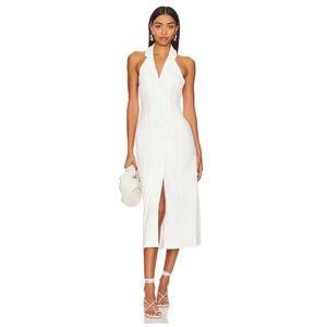 Revolve SNDYS Button Down Midi Dress in White